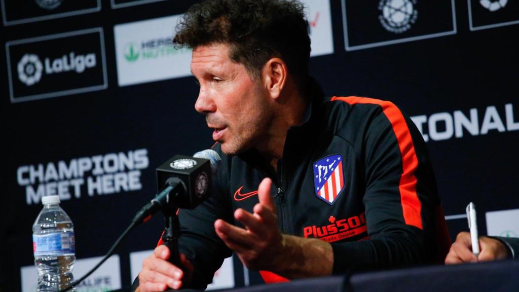 Simeone, en rueda de prensa con el Atlético de Madrid