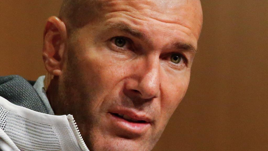 Zinedine Zidane, en rueda de prensa con el Real Madrid