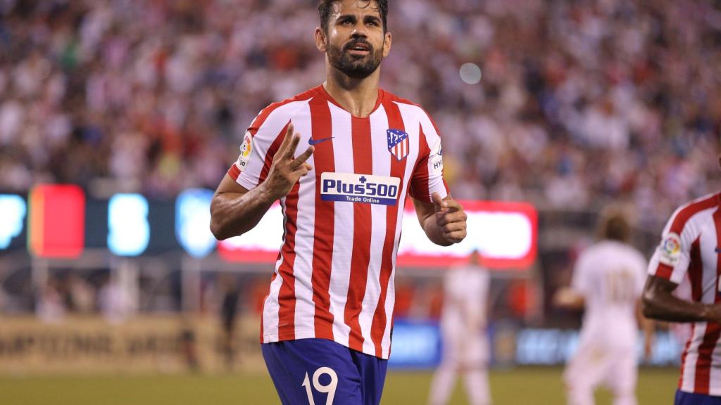 Diego Costa celebra uno de sus goles al Real Madrid