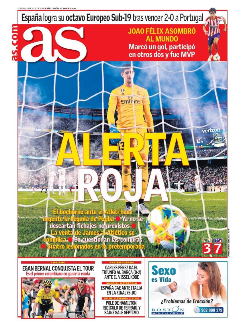 La portada del diario AS (28/07/2019)
