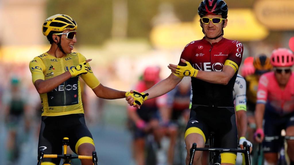 Bernal con Thomas en París (Tour de Francia).