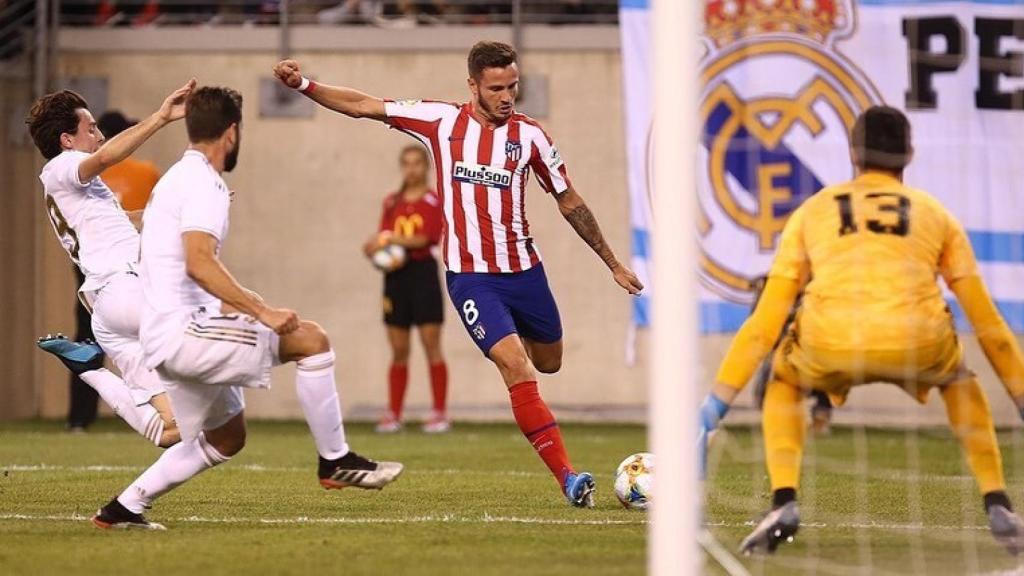 Saúl Ñíguez, en un partido del Atlético de Madrid ante el Real Madrid. Foto: Instagram (@saulniguez)