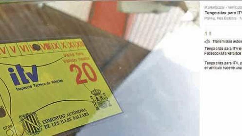 Anuncio de la venta de cita previa publicado en Facebook