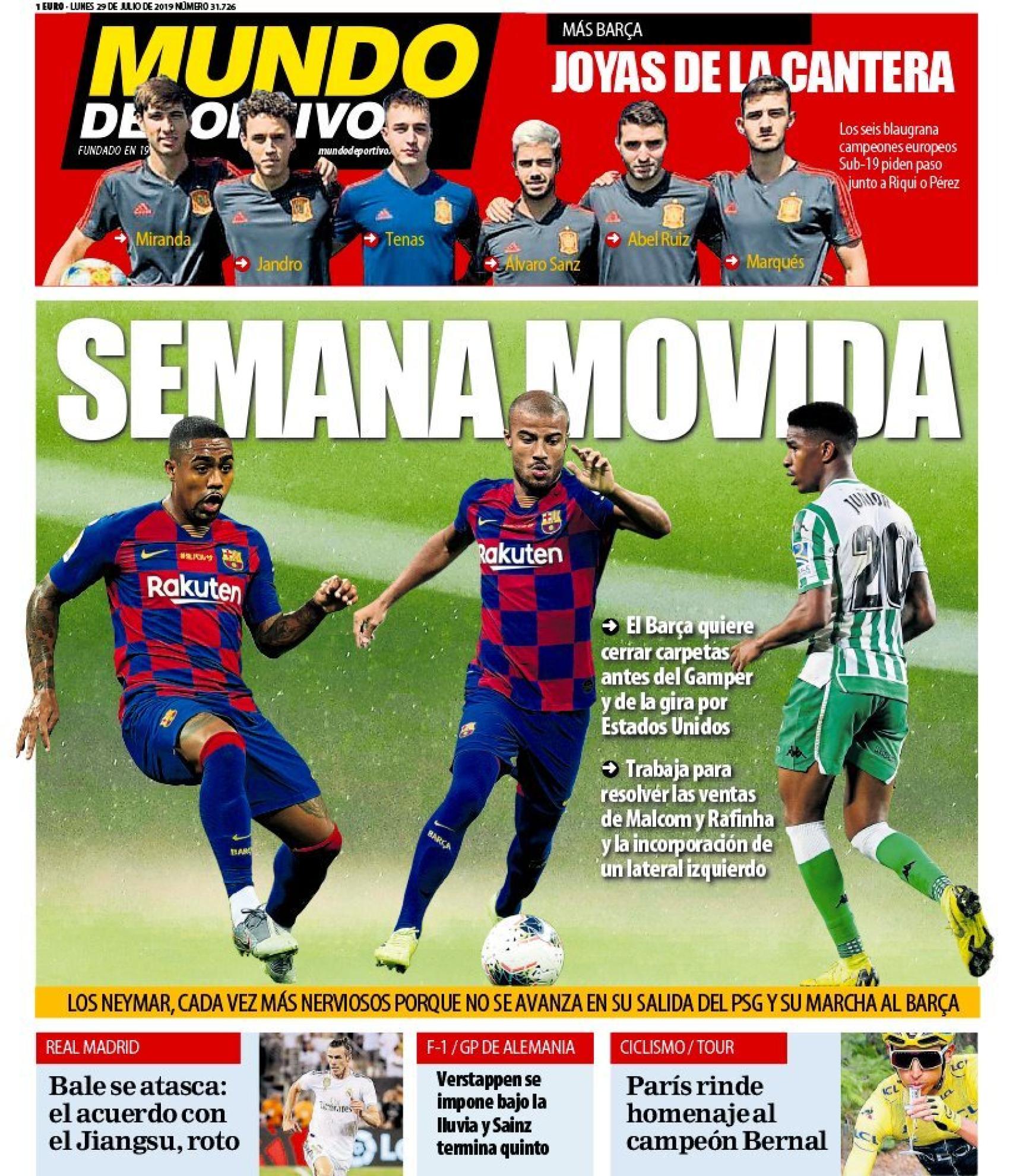 La portada del diario Mundo Deportivo (29/07/2019)