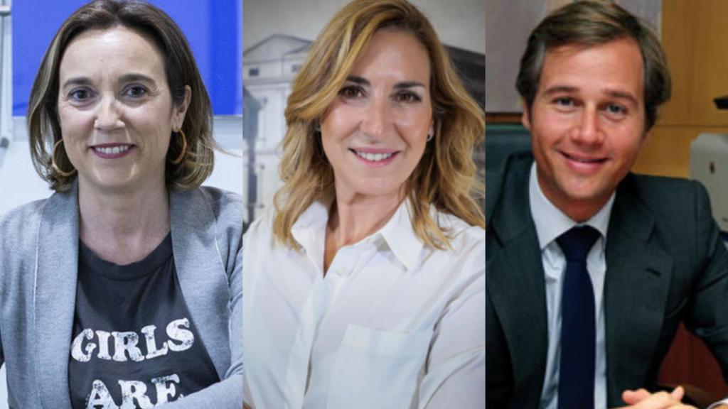 Cuca Gamarra, Ana Beltrán y Antonio González Terol, en un montaje.