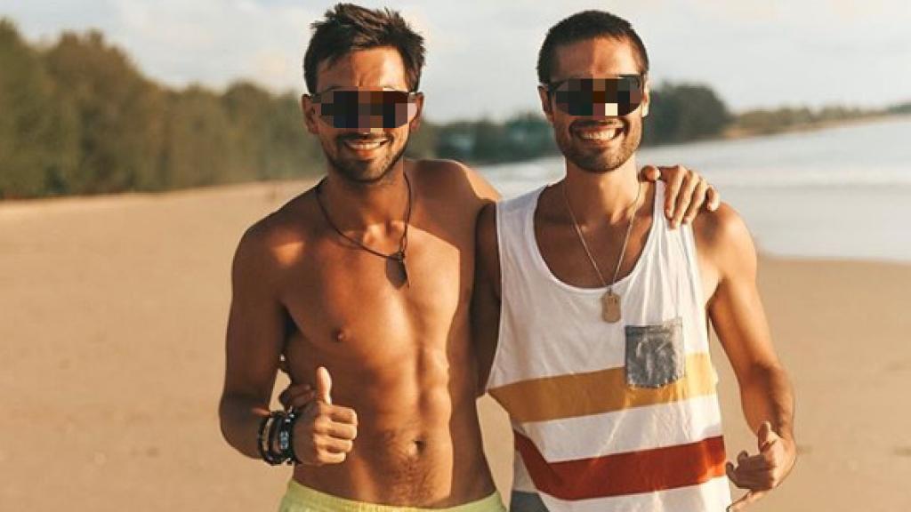 David, el joven fallecido, y Jordi, su socio, de derecha a izquierda.