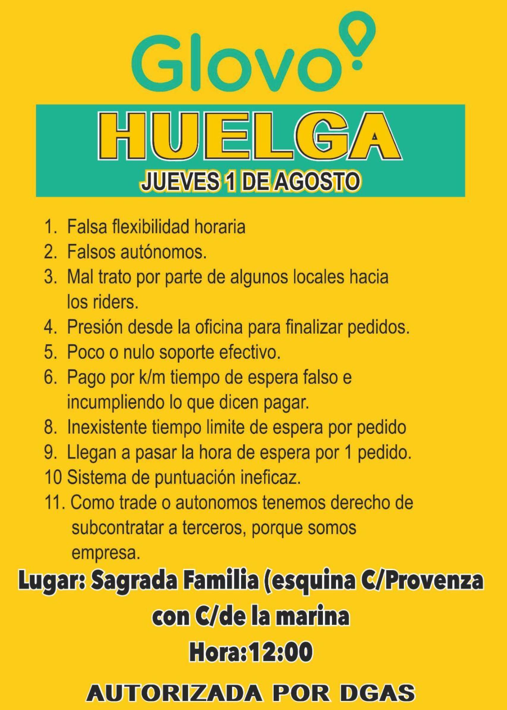 Imagen de la convocatoria de la huelga.