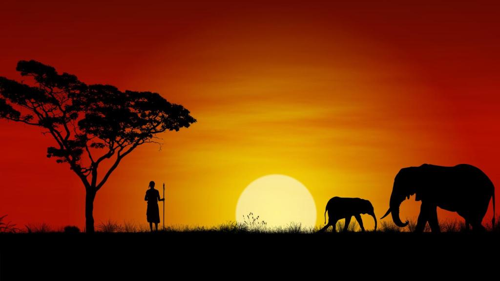 Atardecer en la Reserva Nacional de Masái Mara