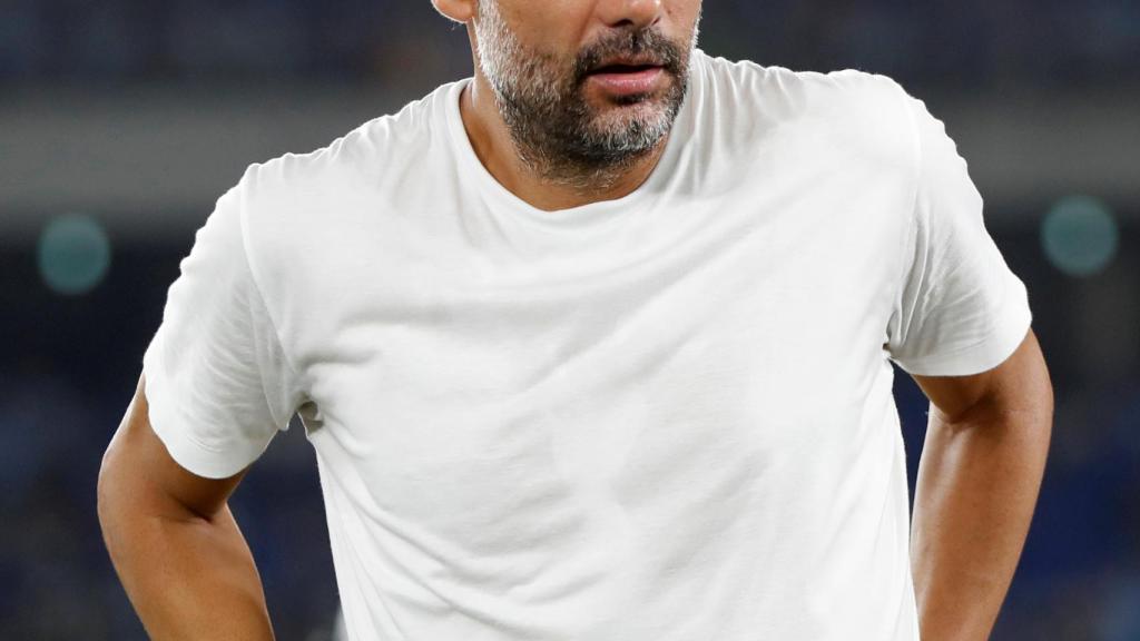 Pep Guardiola, en un partido del Manchester City