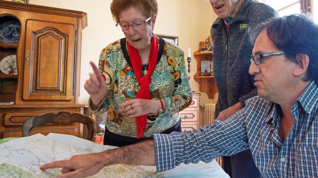 Paquita González y el historiador asturiano Antonio Muñoz.