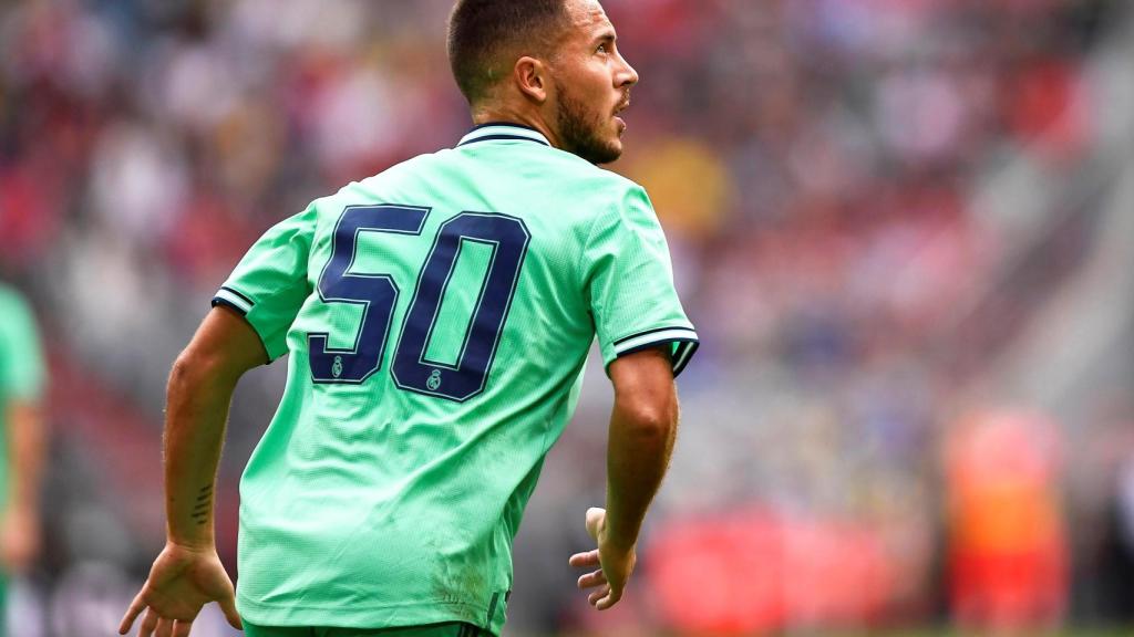 Eden Hazard, en un partido del Real Madrid con la camiseta verde