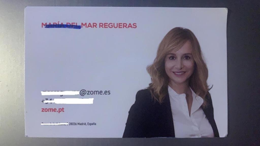 Tarjeta de contacto de Mar Regueras.