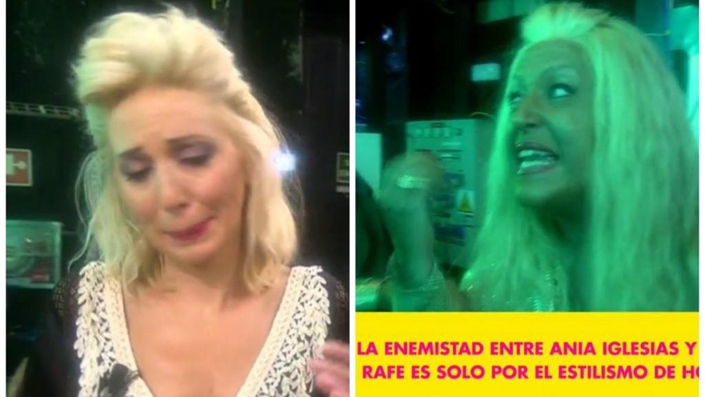 Ania y Lydia llorando tras su enfrentamiento en montaje JALEOS.