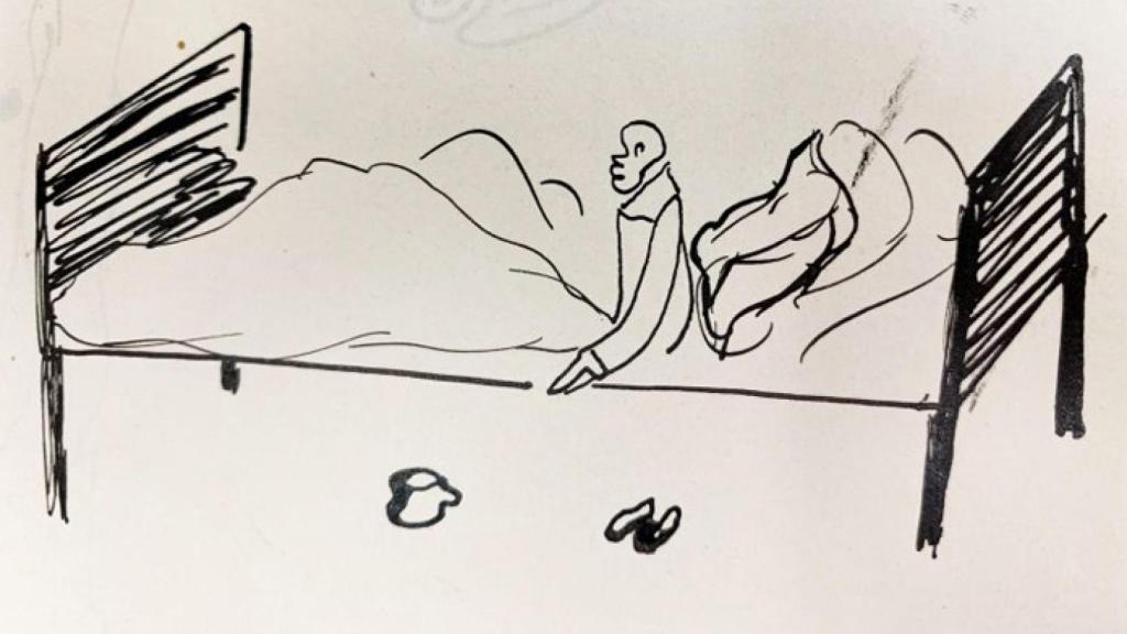 Uno de los dibujos inéditos de Kafka. Foto: Biblioteca Nacional de Israel