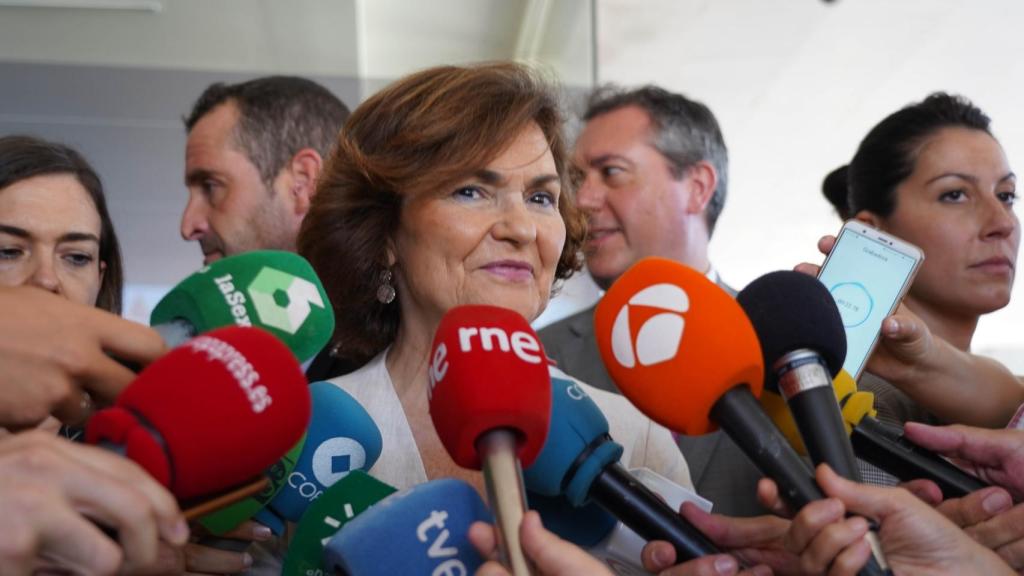 Carmen calvo, vicepresidenta del Gobierno en funciones.