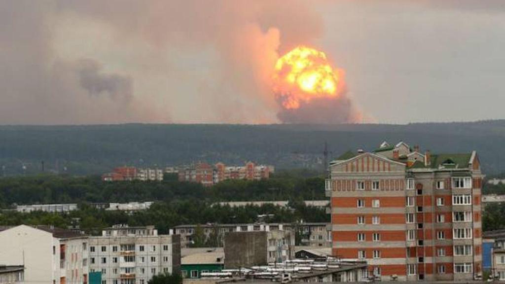 La explosión en una base de Achinsk, Rusia.