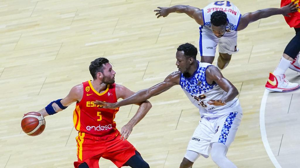 Rudy Fernández, durante el amistoso ante Congo