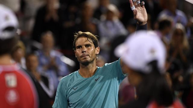 Nadal, saludando al público en Montreal.