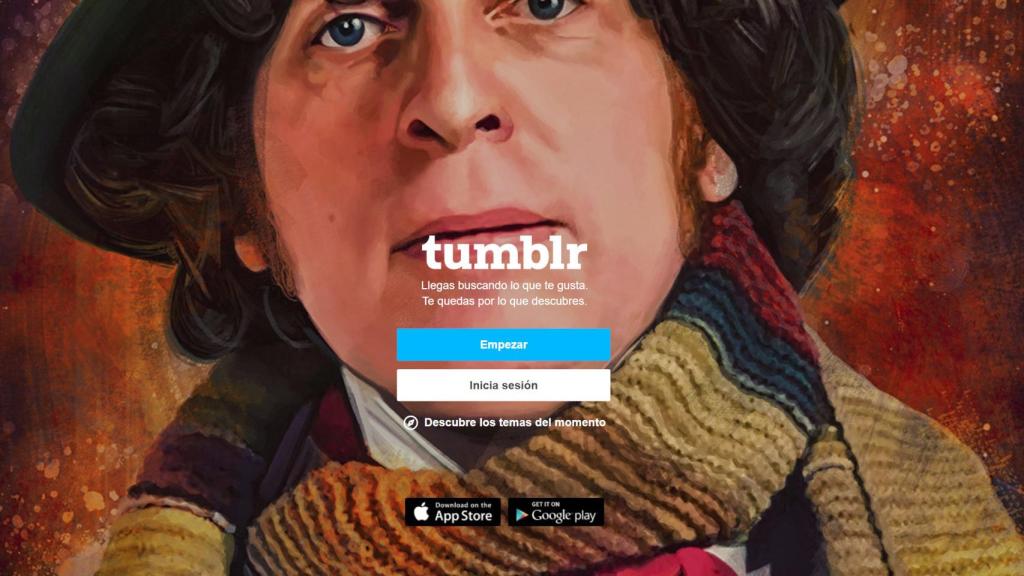 Captura de la página web de Tumblr