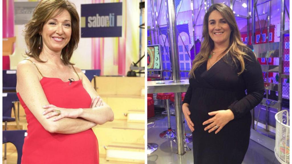 Ana Rosa y Carlota luciendo sus barriguitas.