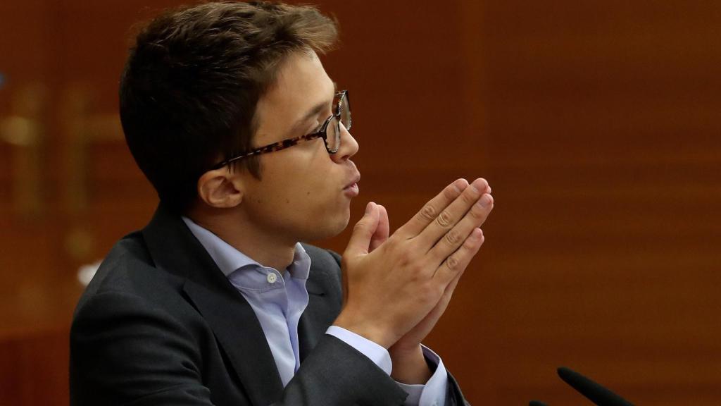 Errejón, durante el debate de investidura de la Comunidad de Madrid.