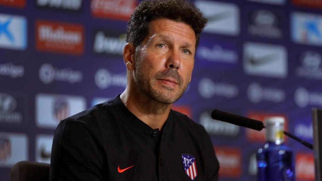 Simeone en rueda de prensa tras el entrenamiento en el Wanda Metropolitano