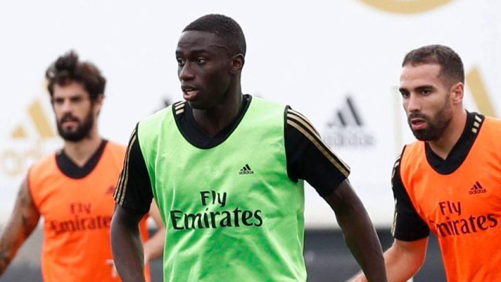 Ferland Mendy, en un entrenamiento del Real Madrid