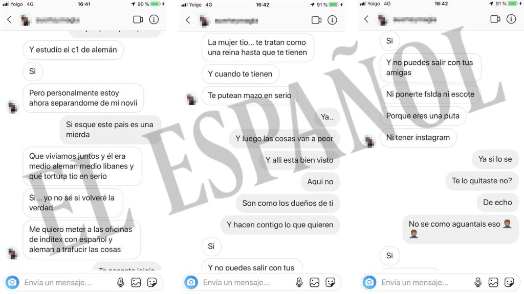 Las conversaciones de Gema con un amigo, donde explica la complicada situación que vivía.