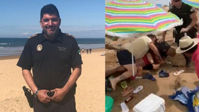 El subinspector Antonio Garrido fue acuchillado en la playa de Punta Umbría.