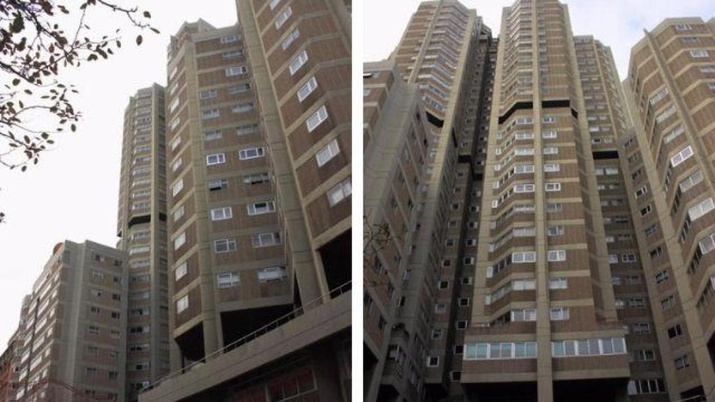 En edificio Trébol desde dos perspectivas (Turismo.gal)