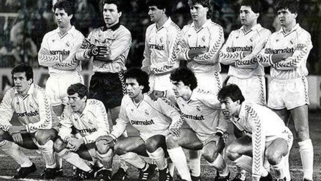 Hugo Sánchez junto a Manolo Sanchís