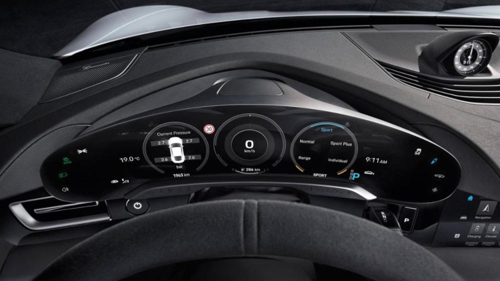 Cuadro de instrumentos del Porsche Taycan