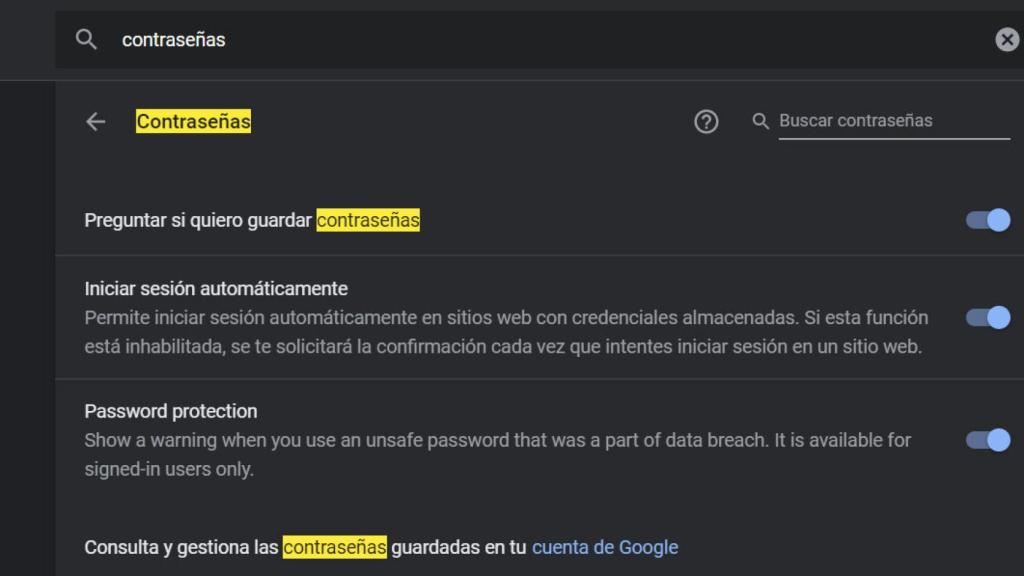 Protección de contraseñas en Chrome