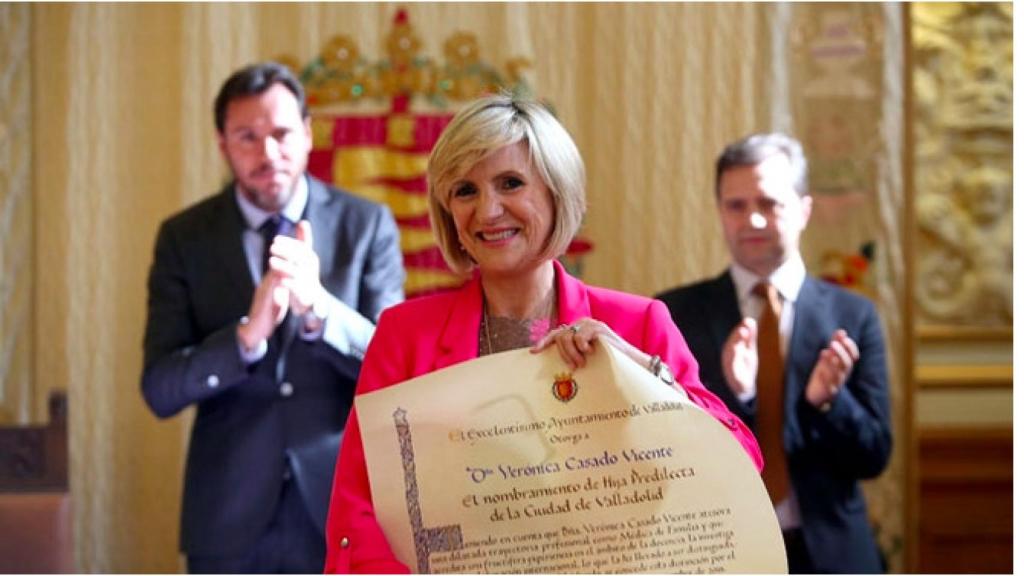 Casado, el día que fue designada como hija predilecta de Valladolid.