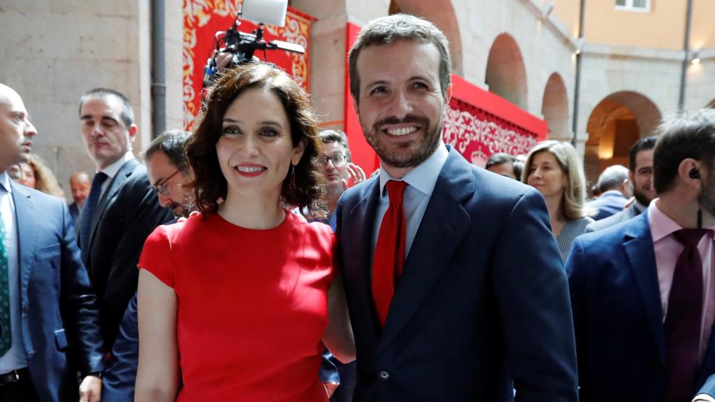 Díaz Ayuso, durante su toma de posesión como presidenta de la Comunidad de Madrid.