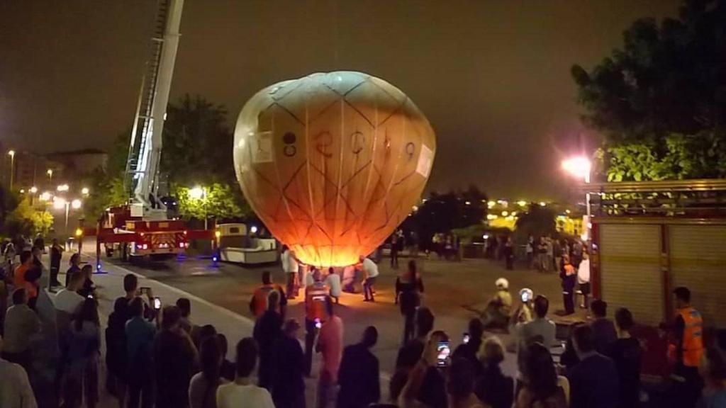 Así fue el segundo despegue fallido del globo de Os Castros, en A Coruña