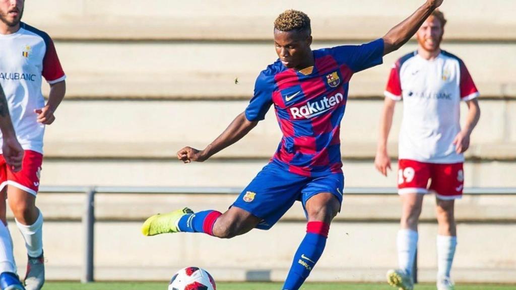 Ansu Fati, con el filial del Barcelona. Foto: Instagram (@ansufati)