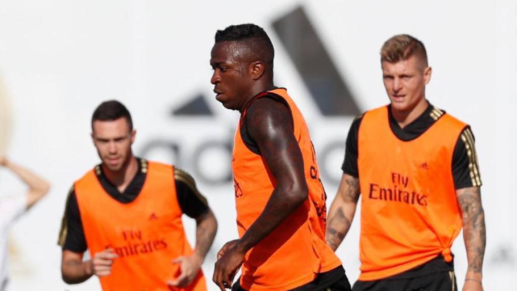 Vinicius Júnior, en un entrenamiento del Real Madrid