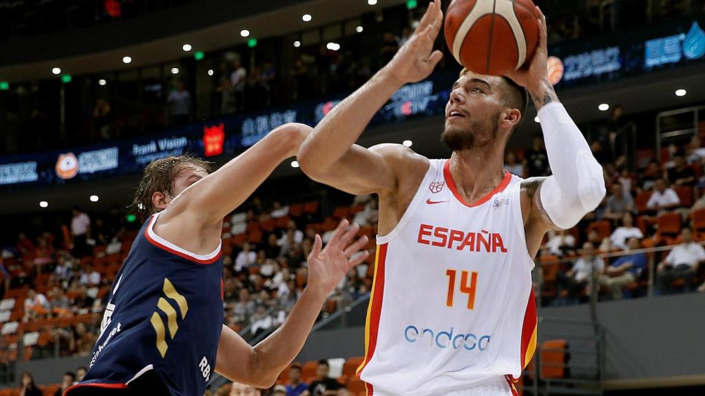 Willy Hernangómez, en el partido entre España y la selección de Rusia