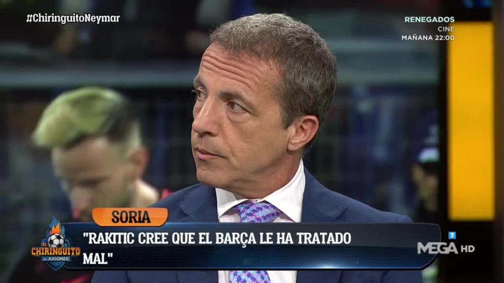 Cristóbal Soria en El Chiringuito. Foto: Twitter (@elchiringuitotv)