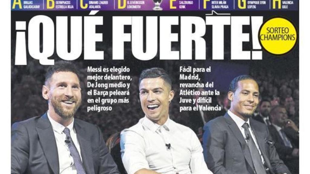 La portada del diario Mundo Deportivo (30/08/2019)
