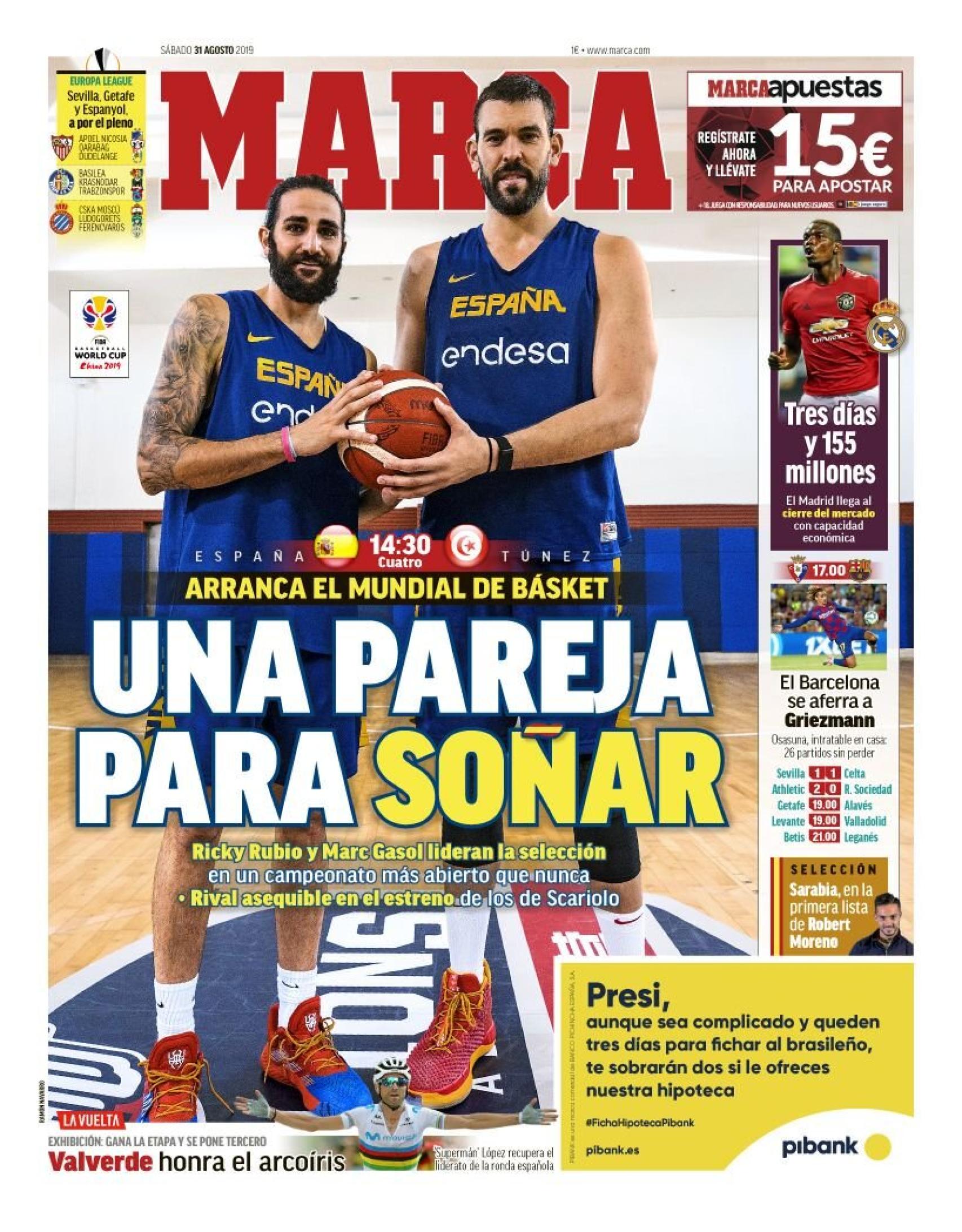 Portada MARCA (31/08/19)