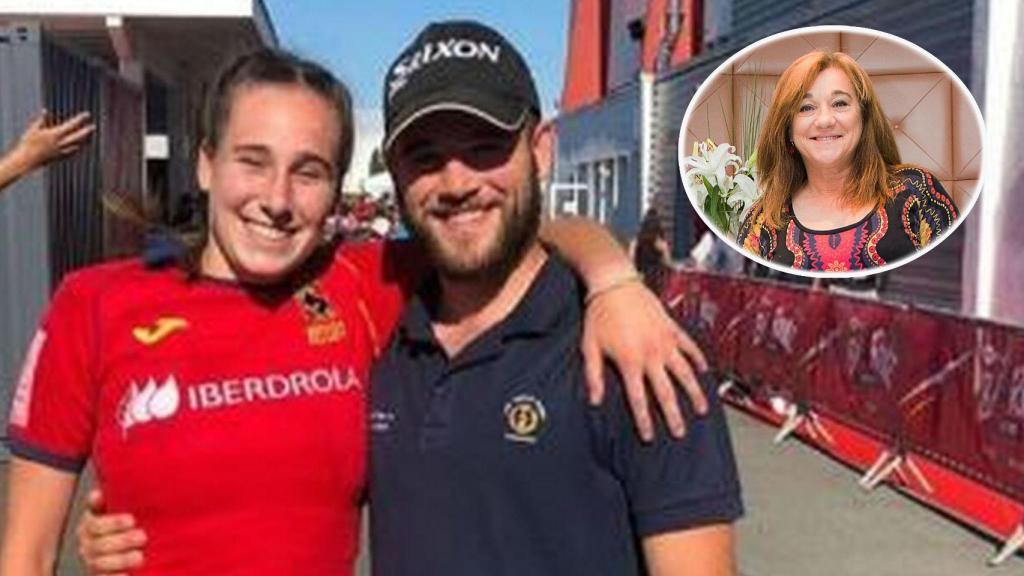 Blanca Fernández Ochoa junto a sus hijos en montaje JALEOS.