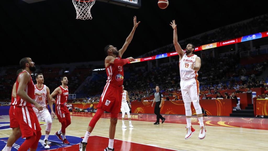 Marc Gasol, en el España - Túnez del Mundial de China 2019