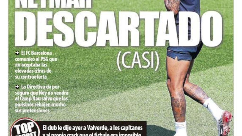 La portada del diario Mundo Deportivo (31/08/2019)