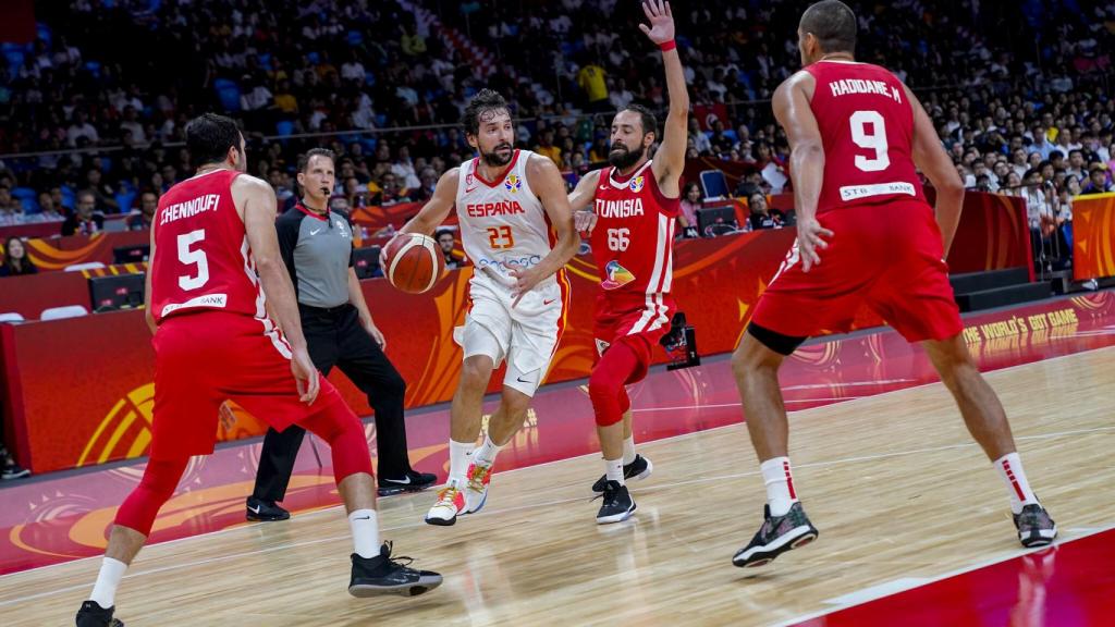 Sergio Llull, durante el partido ante Túnez en el Mundial de China 2019