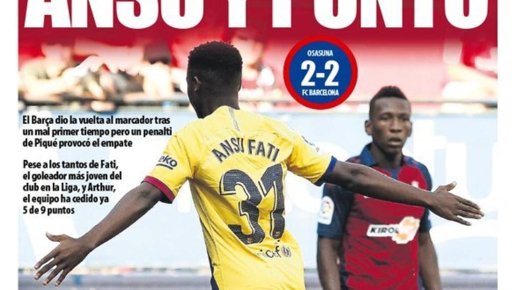 Portada Mundo Deportivo (01/09/19)