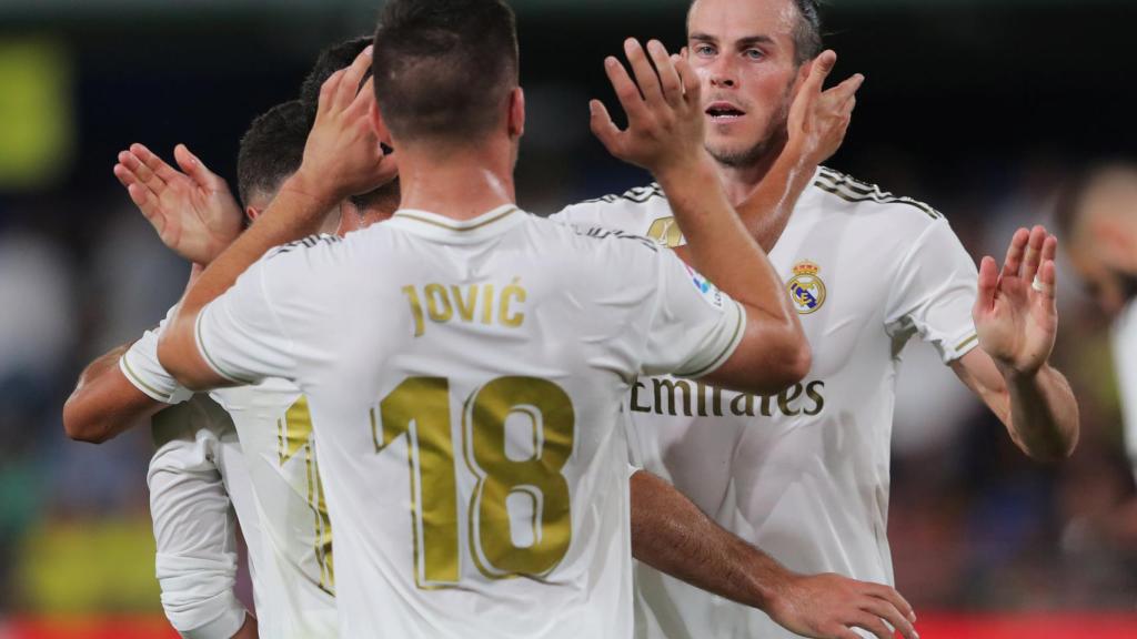 Piña del Real Madrid en el gol de Gareth Bale