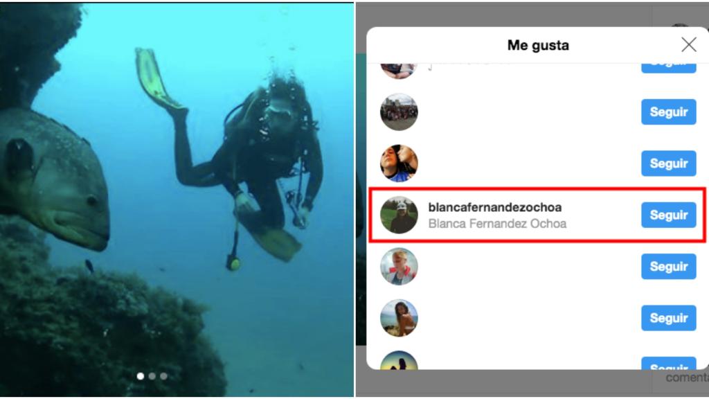 Imagen de Instagram de la hija de Fernández Ochoa con un me gusta posterior a la desaparición