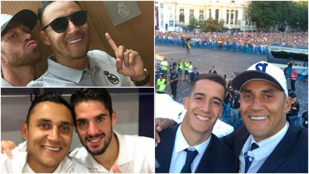 Los jugadores madridistas se despiden de Keylor Navas
